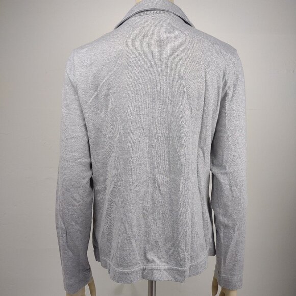 NWT L.L. Bean gray 100% Cotton knit blazer two button jacket ladies size Small - Picture 5 of 8